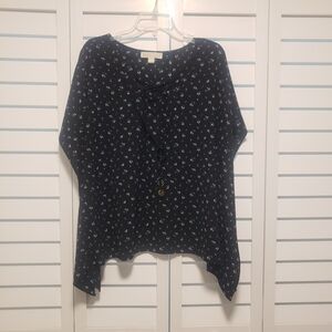 Michael Kors Dark Blue Floral Blouse